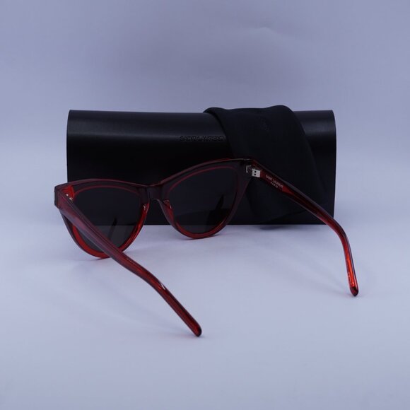 Saint Laurent SL425 005 Sunglasses Red Cat Eye Frame, Black Lenses - Picture 12 of 12